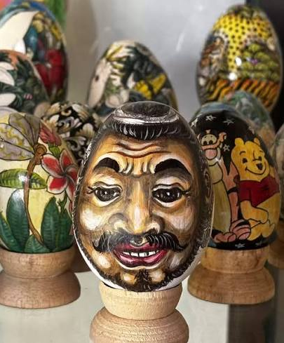 Balinese Wooden Egg Painting
